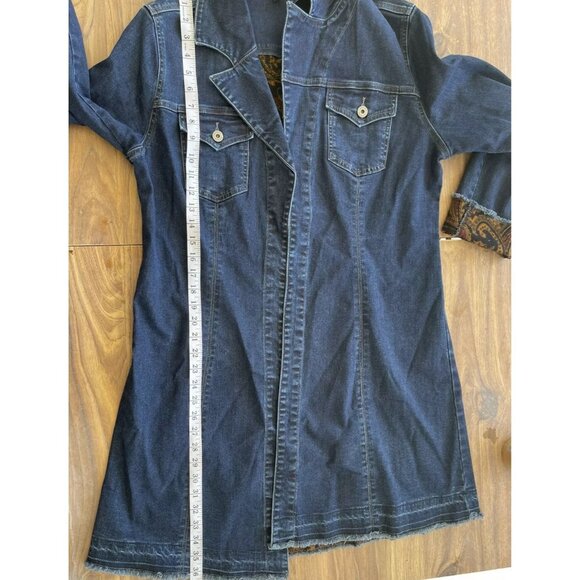 Vintage Ethyl Blue Denim Raw Jean Jacket Womens Size XL - Picture 4 of 8